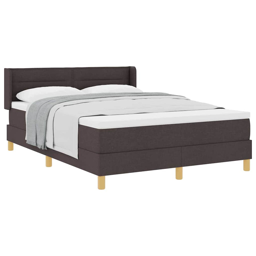 Boxspring bed Donkerbruin en Wit 160 x 200 cm Stof