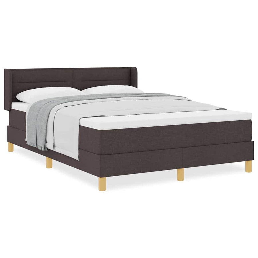 Boxspring bed Donkerbruin en Wit 160 x 200 cm Stof