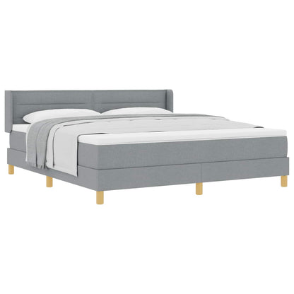 Boxspringbed met matras Lichtgrijs 200 x 180 cm Stof