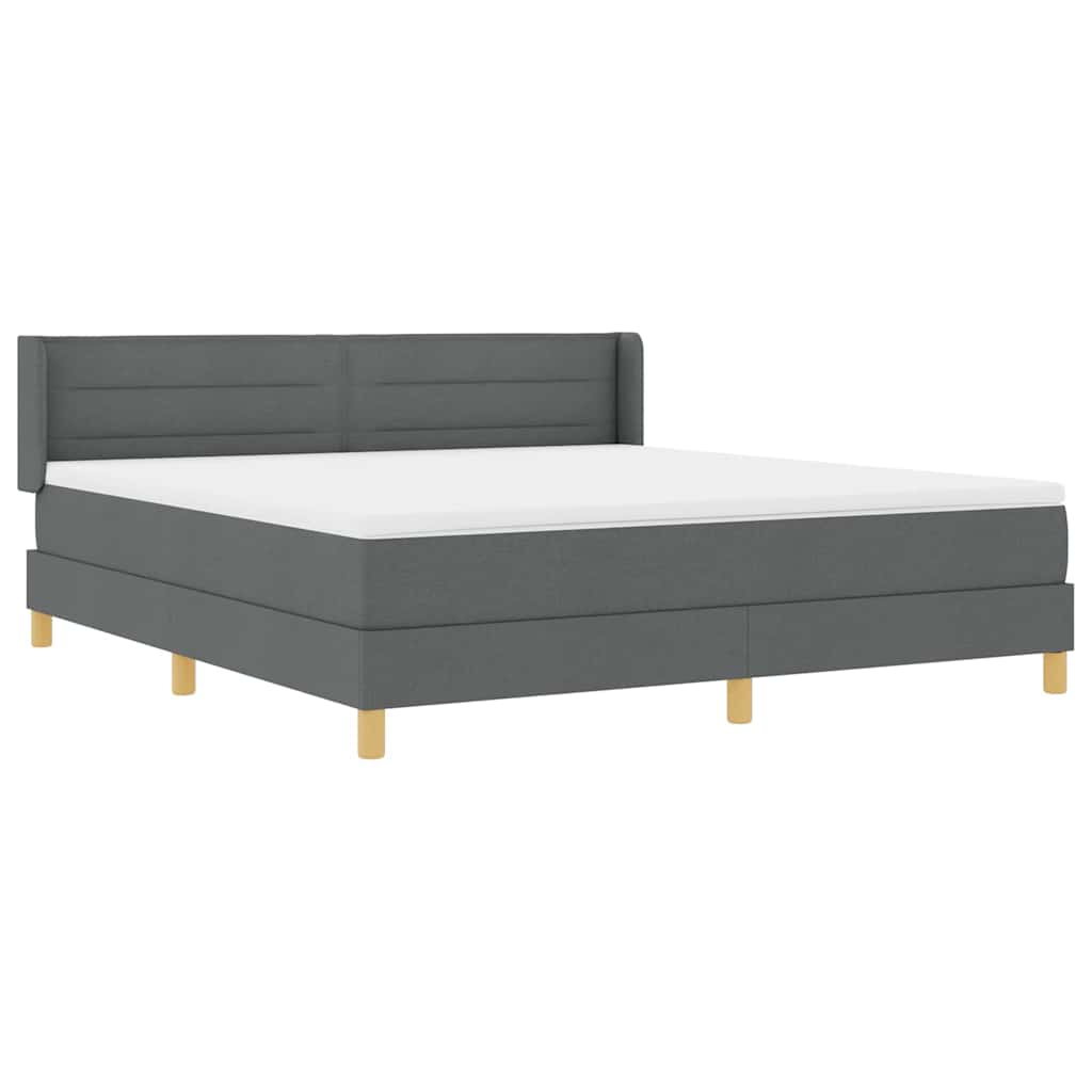 Boxspringbed met matras Donkergrijs 180 x 200 cm Stof