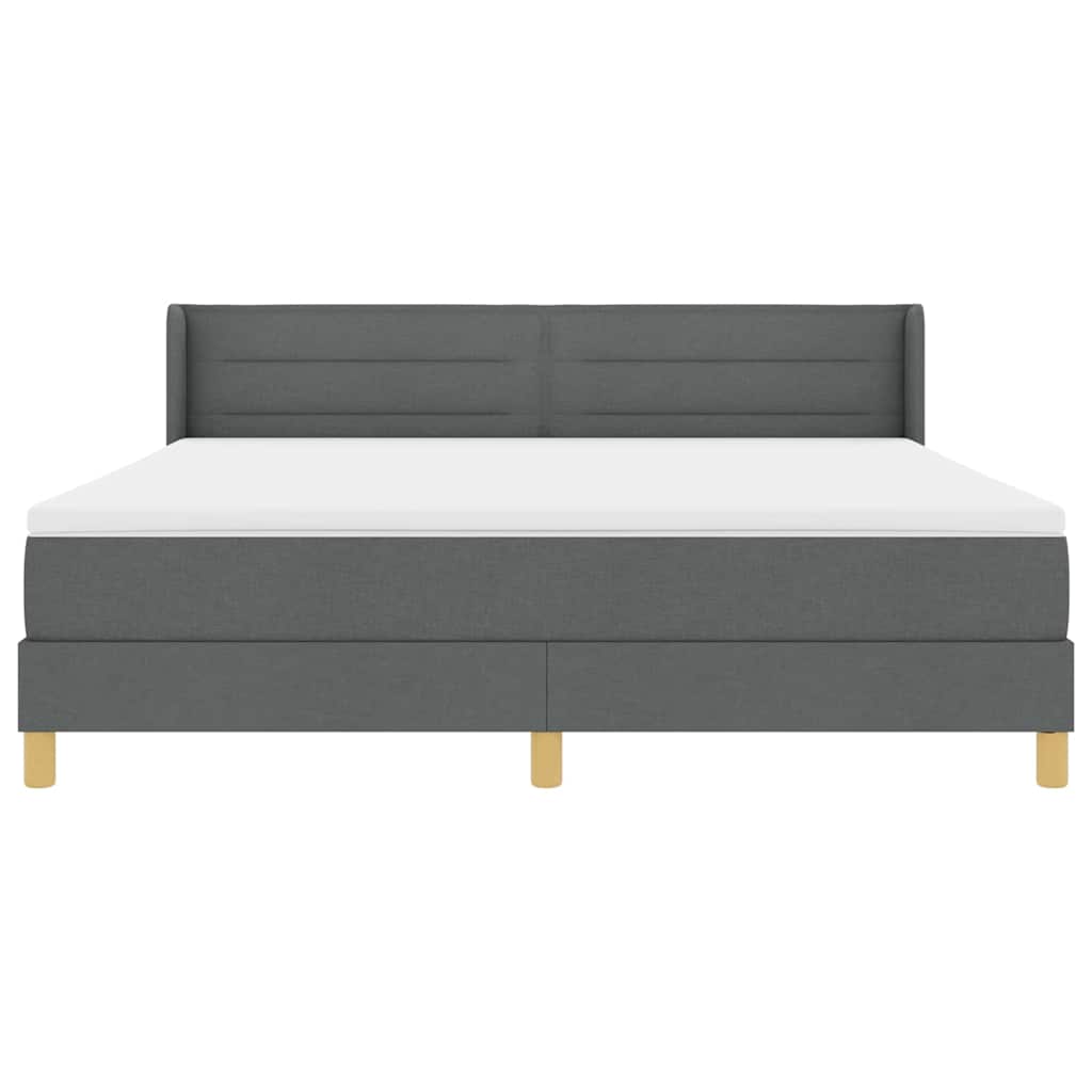 Boxspringbed met matras Donkergrijs 180 x 200 cm Stof
