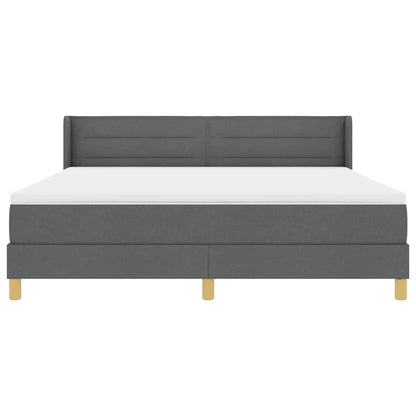 Boxspringbed met matras Donkergrijs 180 x 200 cm Stof