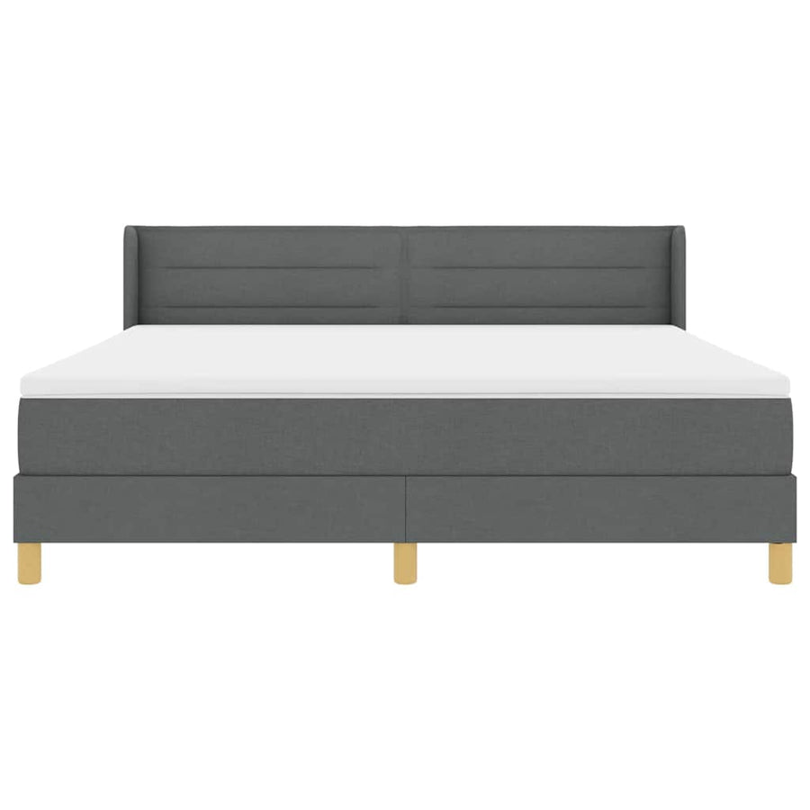 Boxspringbed met matras Donkergrijs 180 x 200 cm Stof