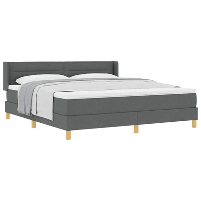 Boxspringbed met matras Donkergrijs 180 x 200 cm Stof