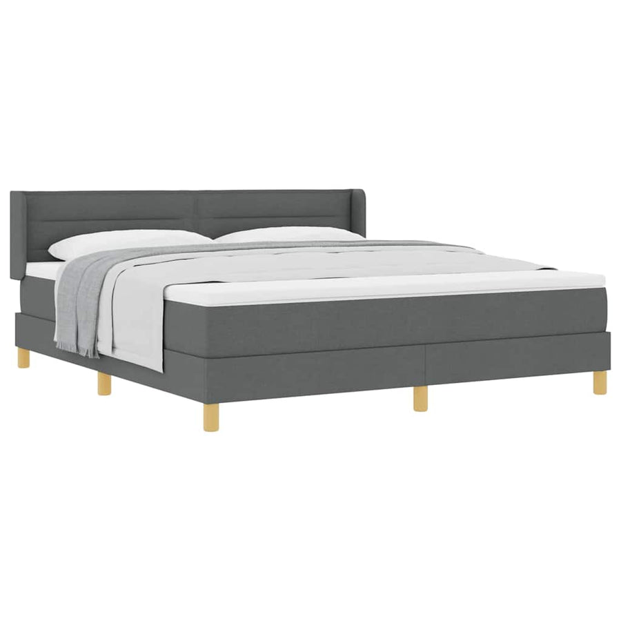 Boxspringbed met matras Donkergrijs 180 x 200 cm Stof