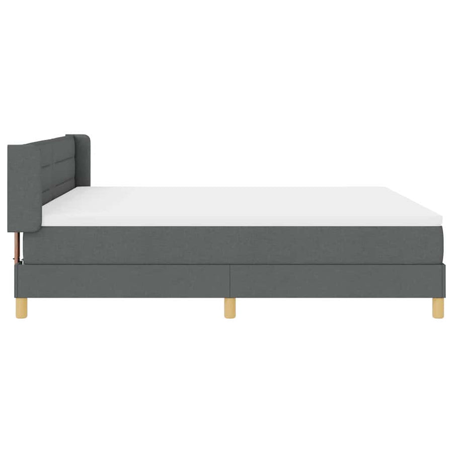 Boxspringbed met matras Donkergrijs 180 x 200 cm Stof