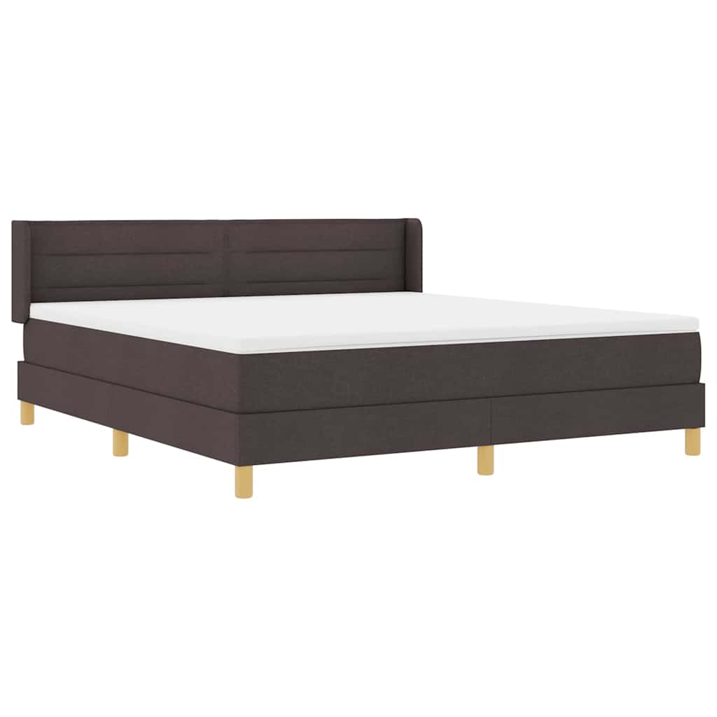 Boxspring bed Donkerbruin en Wit 180 x 200 cm Polyester
