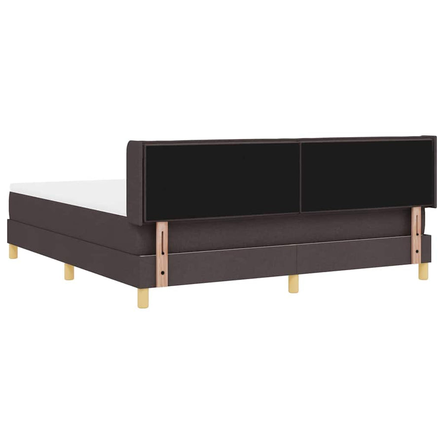Boxspring bed Donkerbruin en Wit 180 x 200 cm Polyester