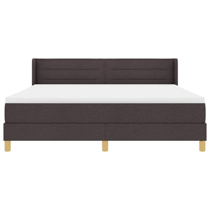 Boxspring bed Donkerbruin en Wit 180 x 200 cm Polyester