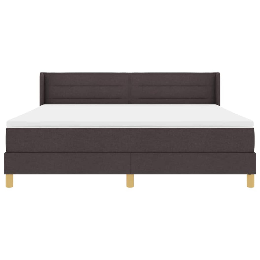 Boxspring bed Donkerbruin en Wit 180 x 200 cm Polyester