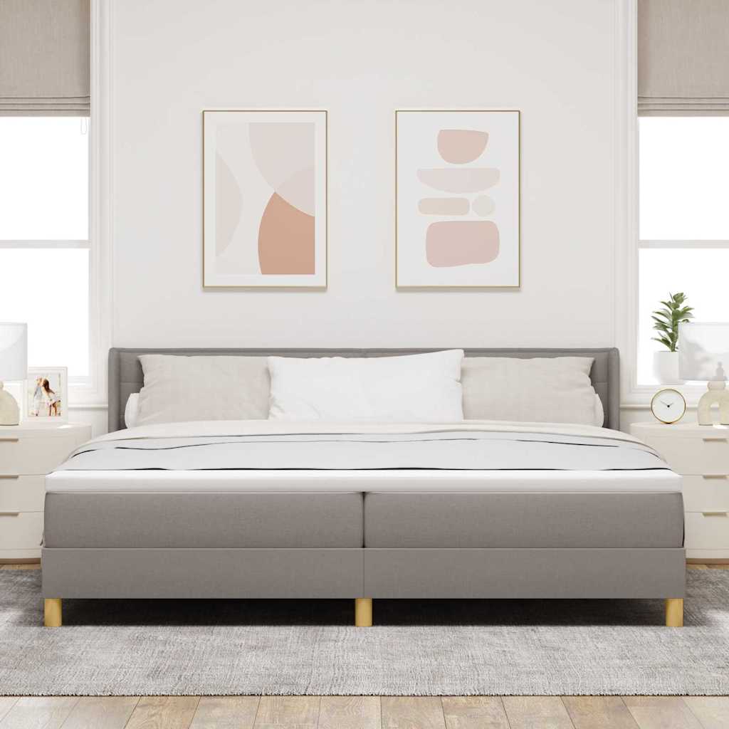 Boxspringbed met matras Taupe 200 x 200 cm Polyester