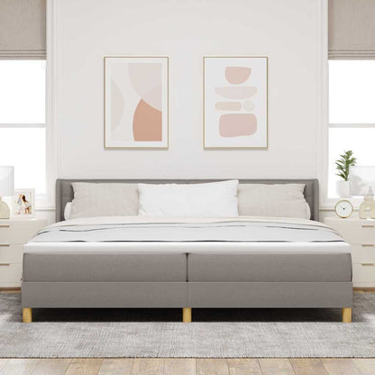 Boxspringbed met matras Taupe 200 x 200 cm Polyester