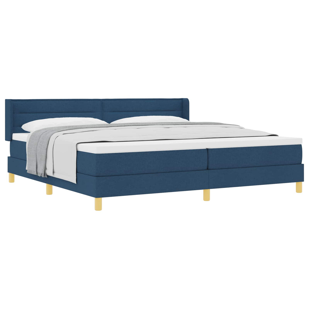 Boxspringbed met matras met hoofdeinde Blauw 200 x 200 cm Stof