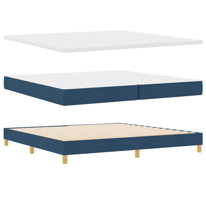 Boxspringbed met matras met hoofdeinde Blauw 200 x 200 cm Stof