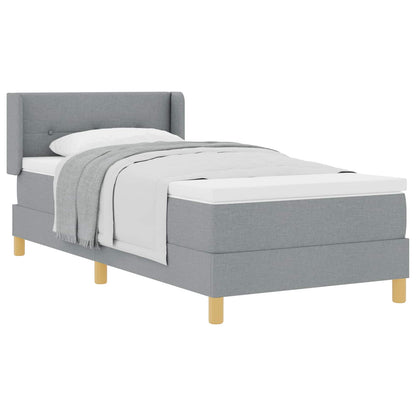 Boxspringbed met hoofdeinde Lichtgrijs 200 x 80 cm Stof