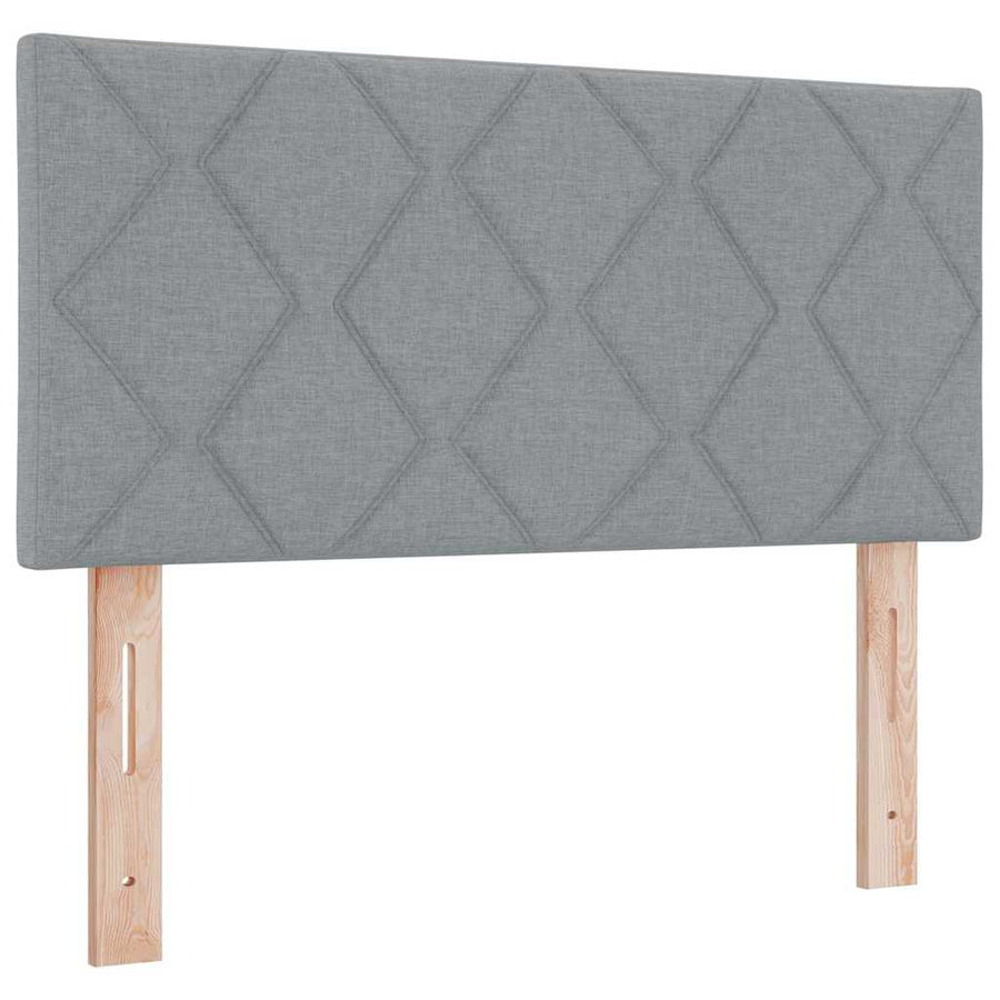 Boxspringbed met hoofdeinde Lichtgrijs 200 x 80 cm Stof