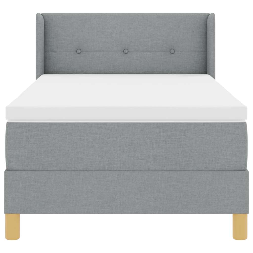 Boxspringbed met hoofdeinde Lichtgrijs 200 x 80 cm Stof