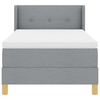 Boxspringbed met hoofdeinde Lichtgrijs 200 x 80 cm Stof