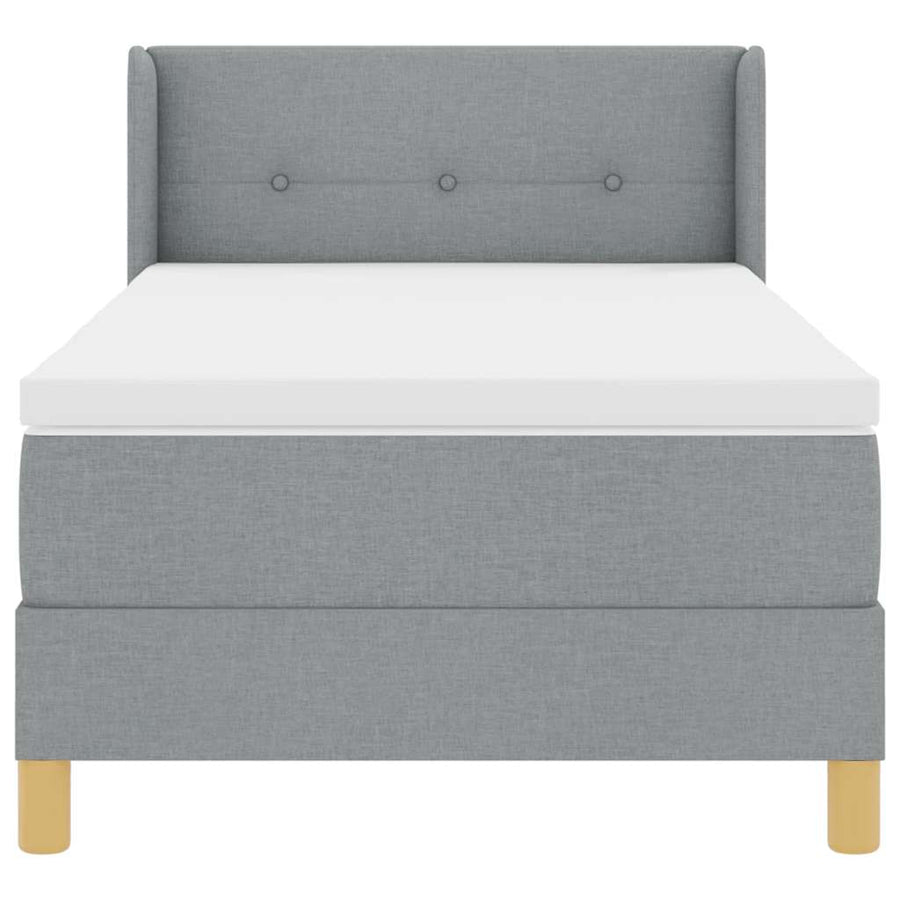 Boxspringbed met hoofdeinde Lichtgrijs 200 x 80 cm Stof
