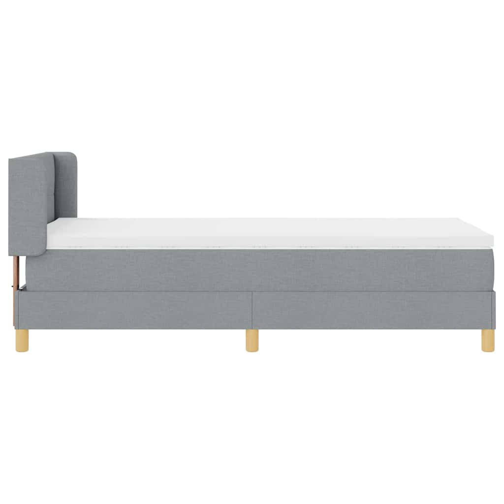 Boxspringbed met hoofdeinde Lichtgrijs 200 x 80 cm Stof