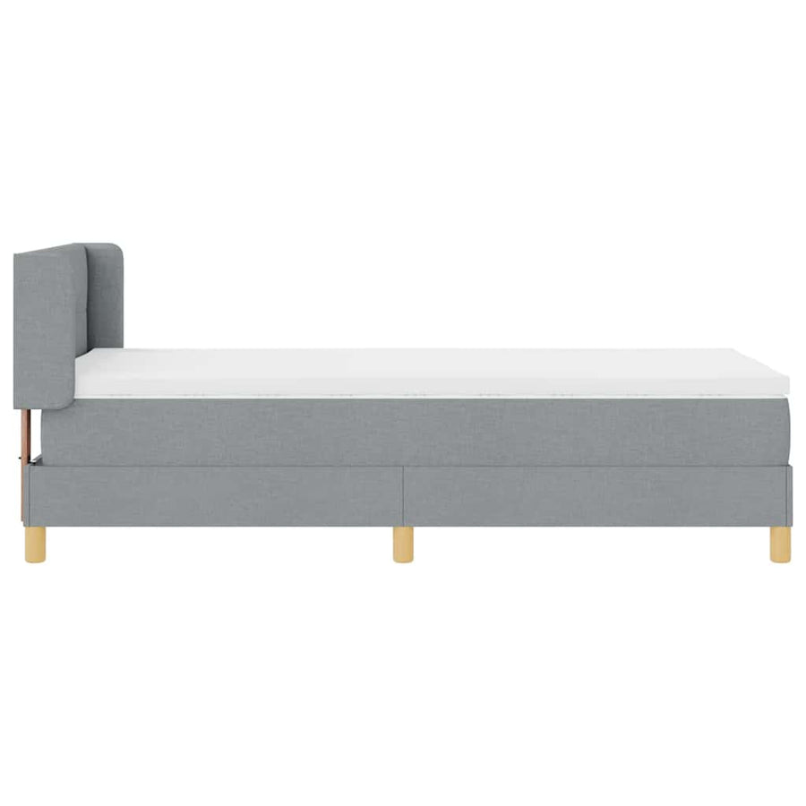 Boxspringbed met hoofdeinde Lichtgrijs 200 x 80 cm Stof