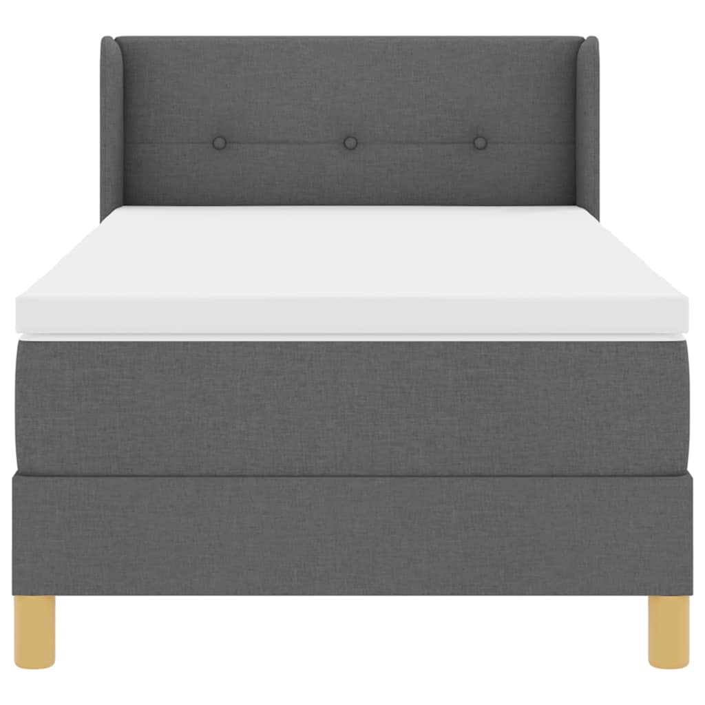 Boxspringbed met matras Donkergrijs 80 x 200 cm Stof