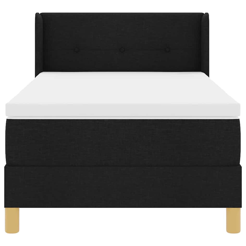 Boxspring bed Zwart en Wit en Zwart 80 x 200 cm Stof