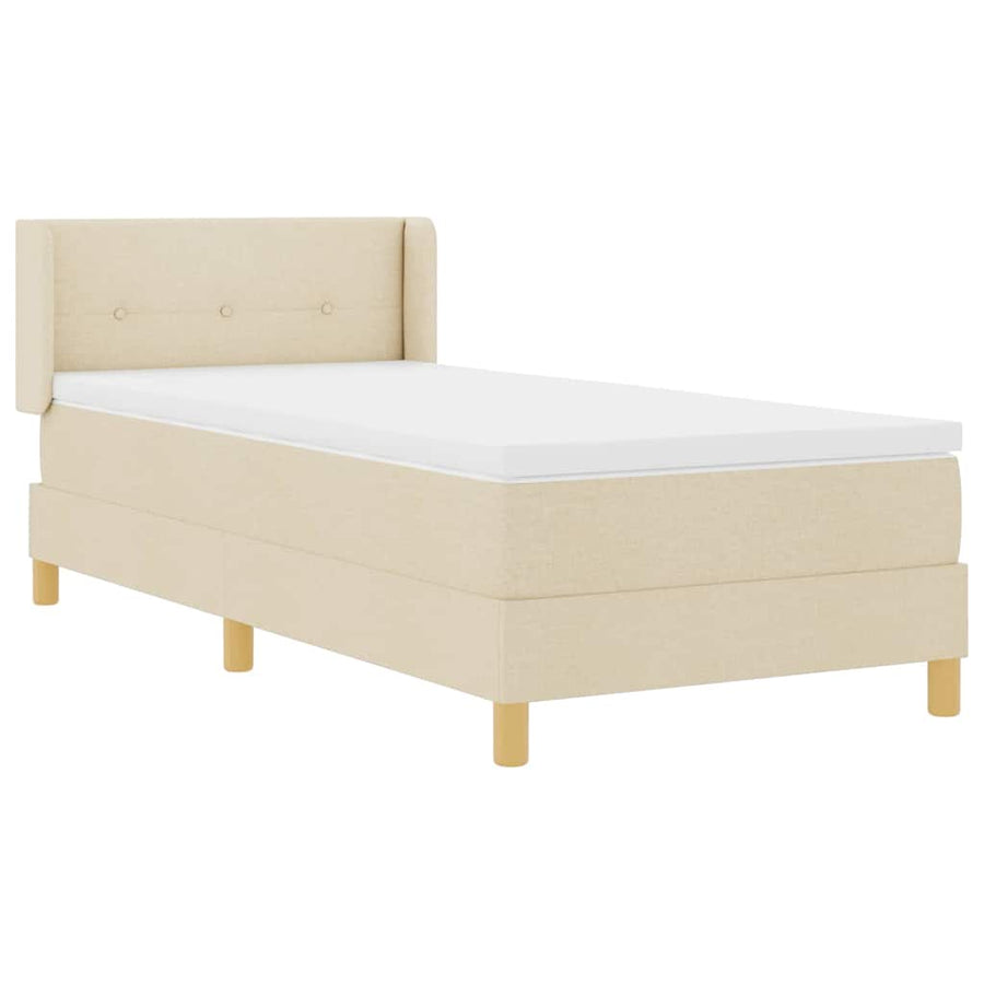 Boxspringbed met hoofdeinde Crème 200 x 80 cm Stof