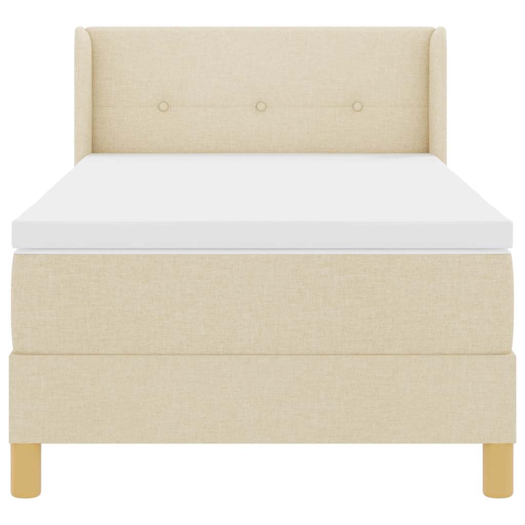 Boxspringbed met hoofdeinde Crème 200 x 80 cm Stof