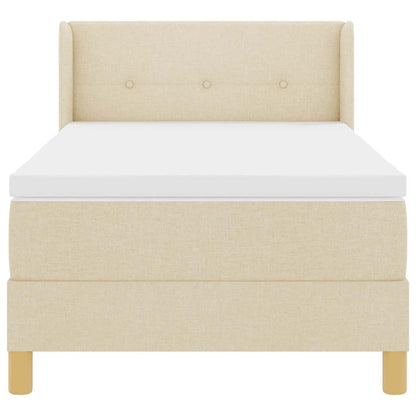 Boxspringbed met hoofdeinde Crème 200 x 80 cm Stof