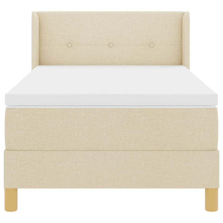 Boxspringbed met hoofdeinde Crème 200 x 80 cm Stof