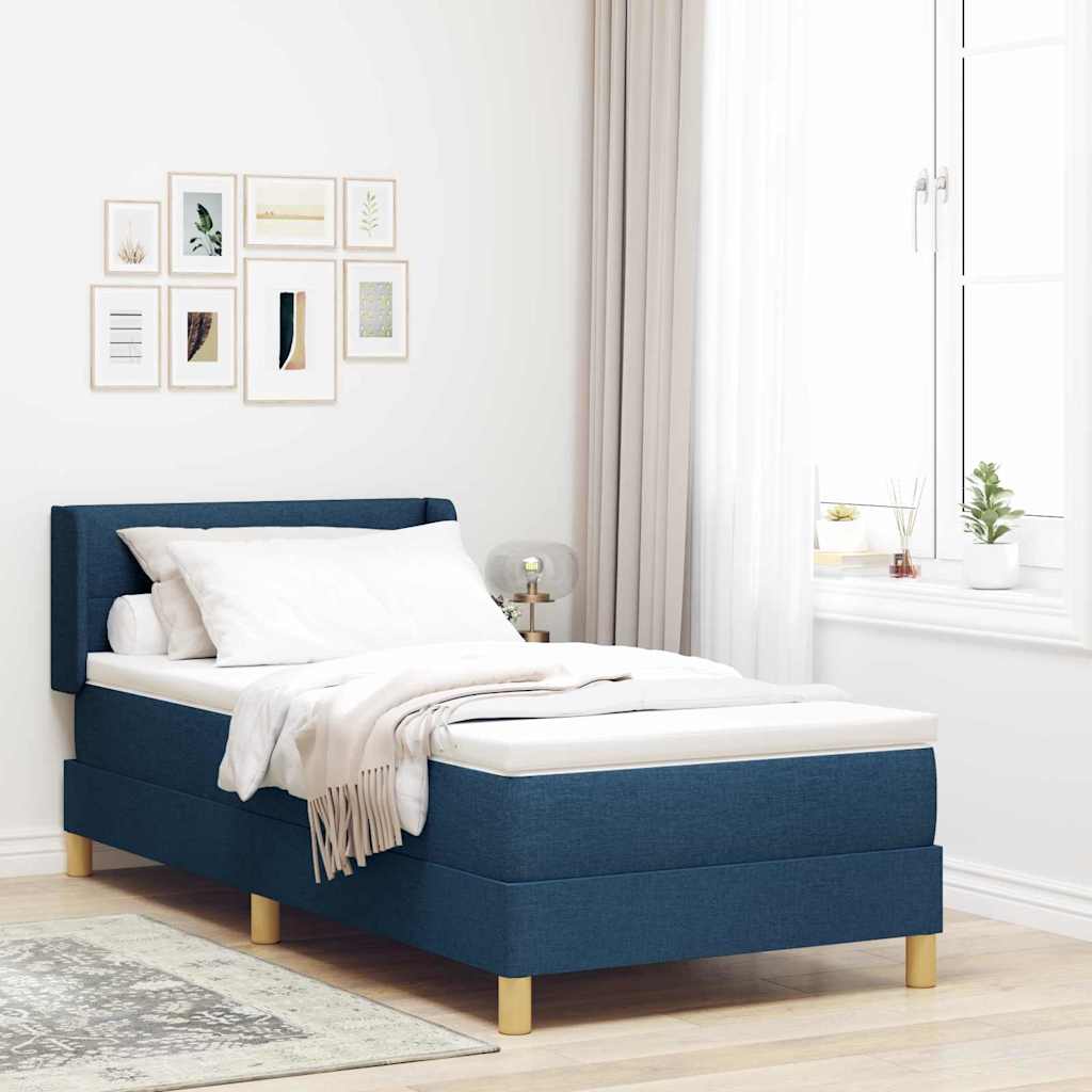 Boxspringbed met hoofdeinde Blauw 200 x 80 cm Stof