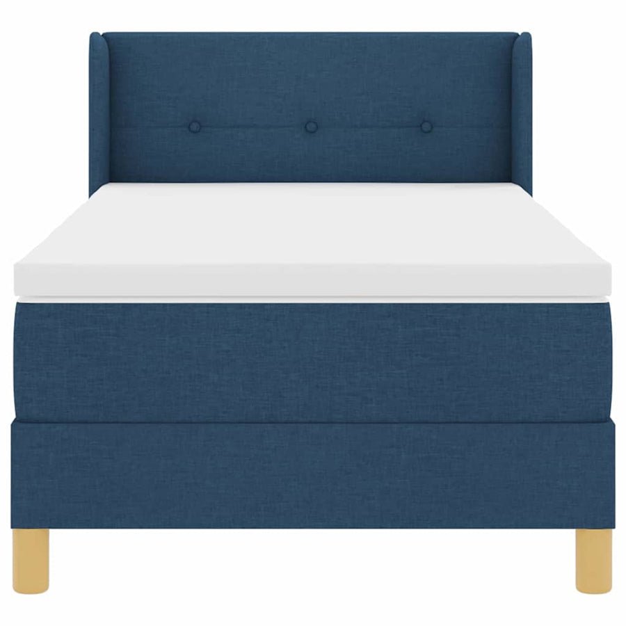 Boxspringbed met hoofdeinde Blauw 200 x 80 cm Stof