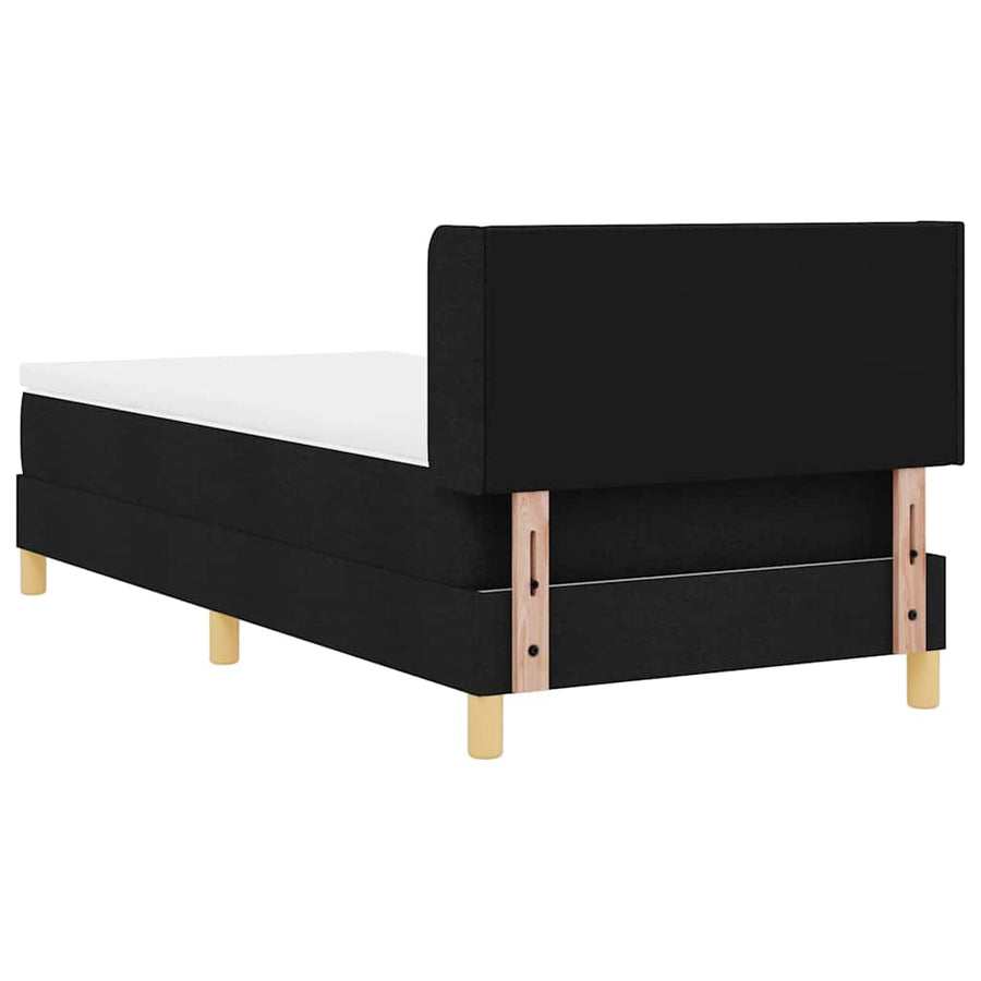 Boxspring bed met hoofdeinde Zwart en Wit 90 x 190 cm Stof