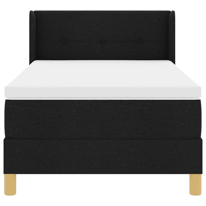 Boxspring bed met hoofdeinde Zwart en Wit 90 x 190 cm Stof