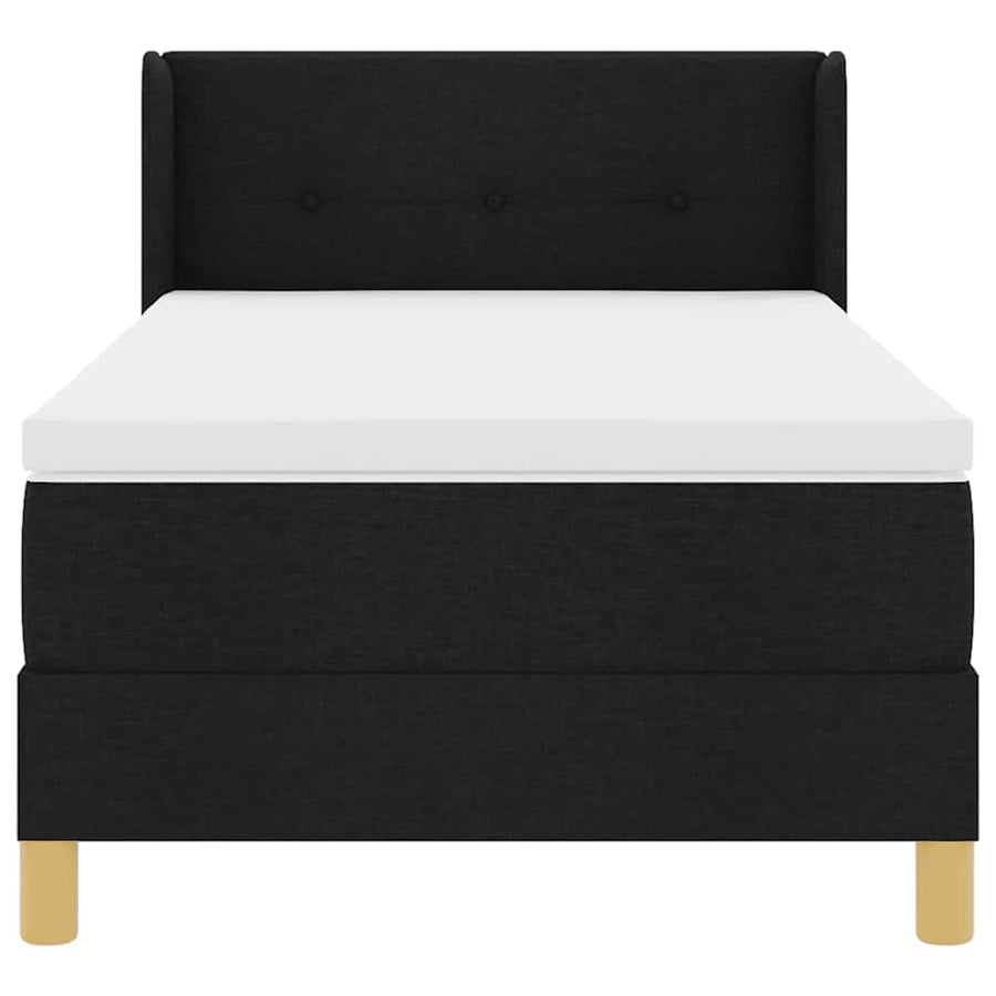 Boxspring bed met hoofdeinde Zwart en Wit 90 x 190 cm Stof