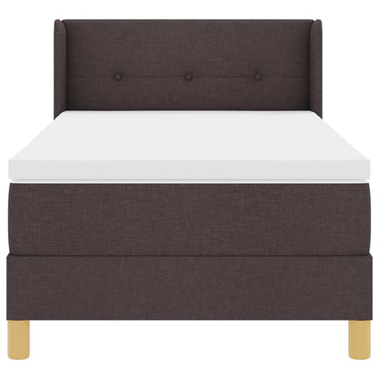 Boxspring bed Donkerbruin en Wit 90 x 200 cm Stof