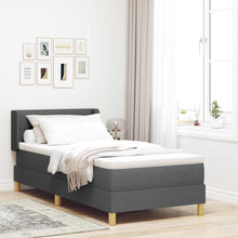 Boxspringbed met matras Donkergrijs 200 x 100 cm Stof