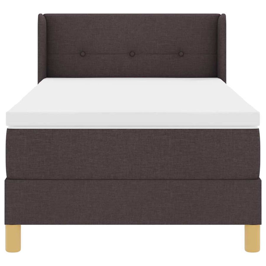 Boxspring bed Donkerbruin en Wit 100 x 200 cm Stof