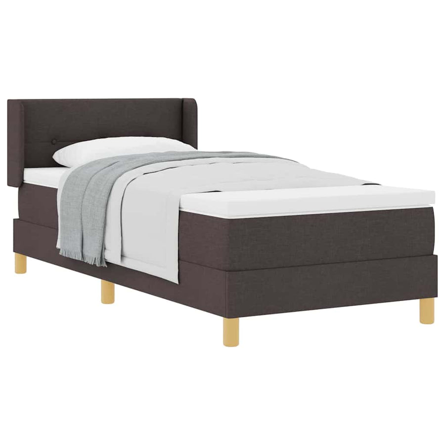 Boxspring bed Donkerbruin en Wit 100 x 200 cm Stof