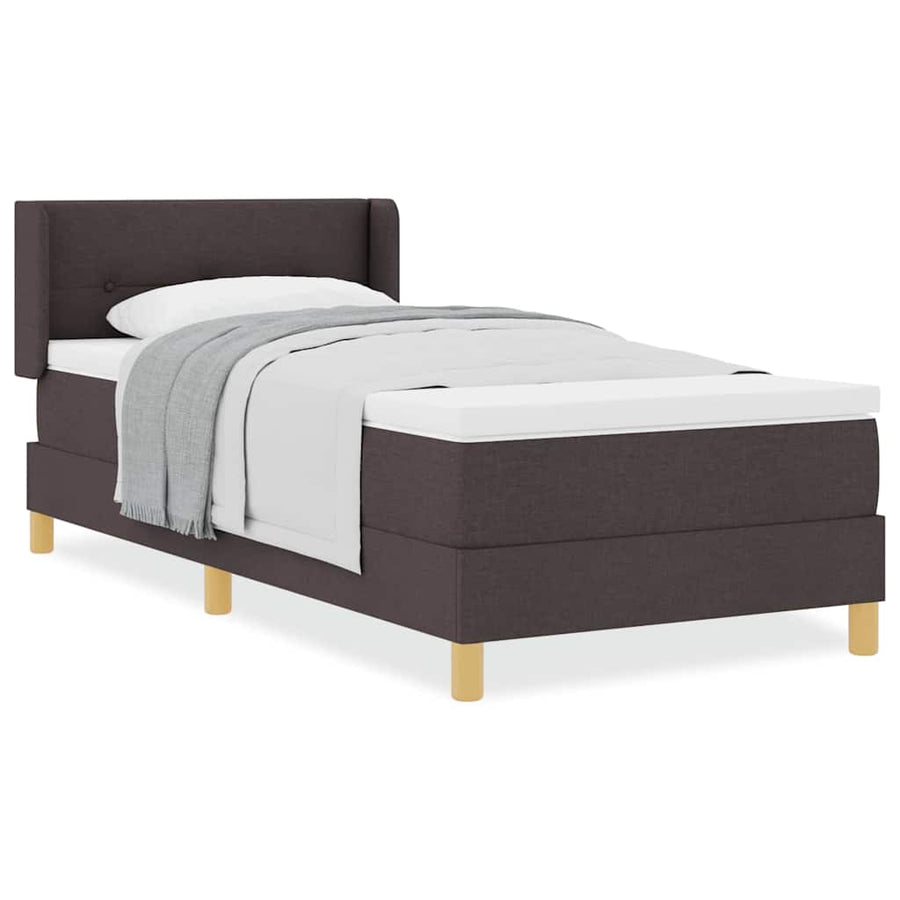 Boxspring bed Donkerbruin en Wit 100 x 200 cm Stof