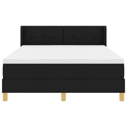 Boxspring bed met matras Wit en zwart 140 x 190 cm Stof