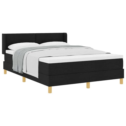 Boxspring bed met matras Wit en zwart 140 x 190 cm Stof