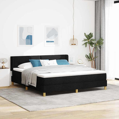 Boxspring bed met hoofdeinde Zwart 180 x 200 cm Bekleding: stof