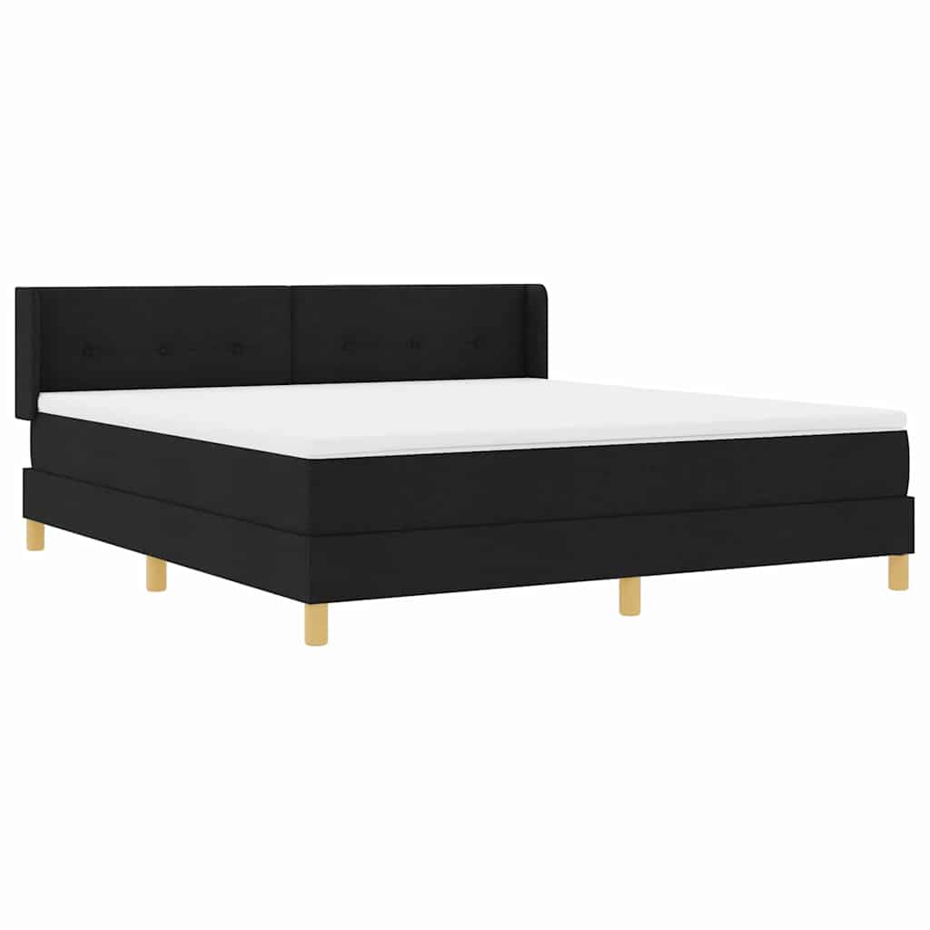 Boxspring bed met hoofdeinde Zwart 180 x 200 cm Bekleding: stof