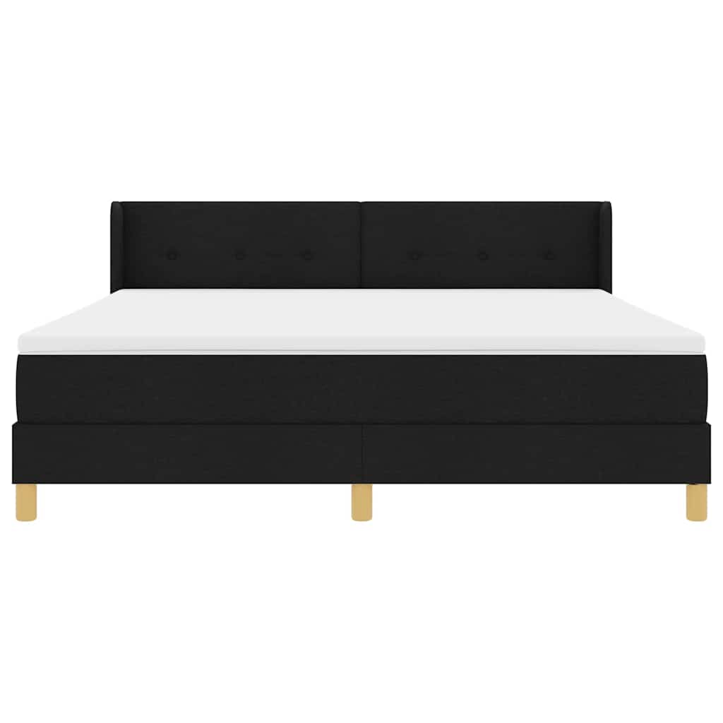 Boxspring bed met hoofdeinde Zwart 180 x 200 cm Bekleding: stof