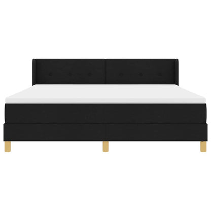 Boxspring bed met hoofdeinde Zwart 180 x 200 cm Bekleding: stof
