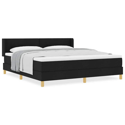 Boxspring bed met hoofdeinde Zwart 180 x 200 cm Bekleding: stof