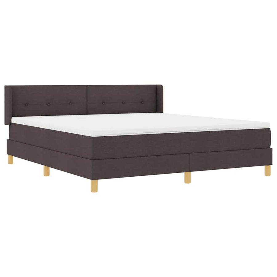 Boxspring bed Donkerbruin en Wit 180 x 200 cm Polyester