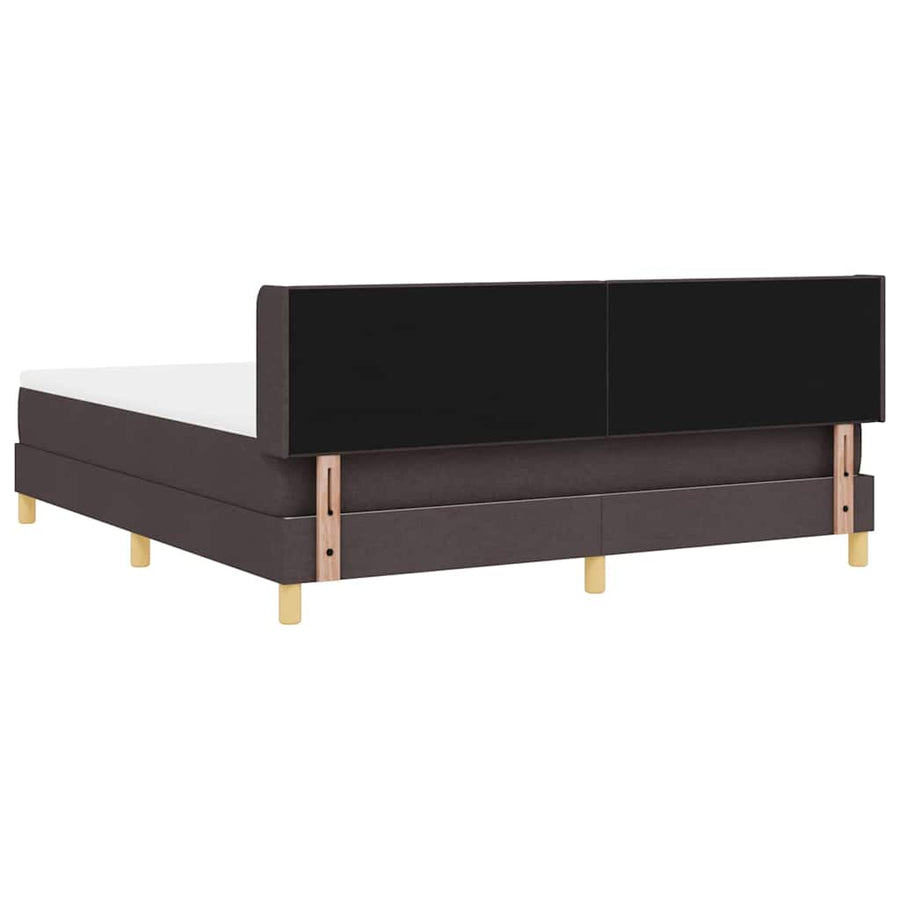 Boxspring bed Donkerbruin en Wit 180 x 200 cm Polyester
